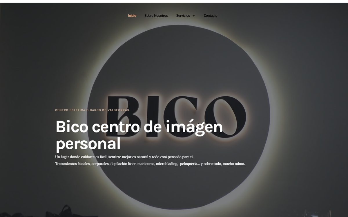 Website for Bico Salón